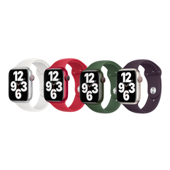 Apple 4 Pack Bracelet Sport pour Apple Watch | 44/45/46/49 mm - White/ (Product)RED/ Clover/ Elderberry