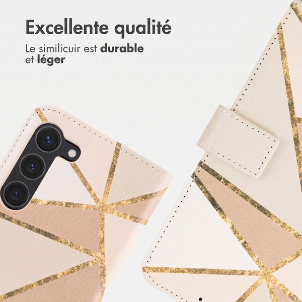 imoshion Étui de télephone portefeuille Design Samsung Galaxy S23 - Beige Graphic