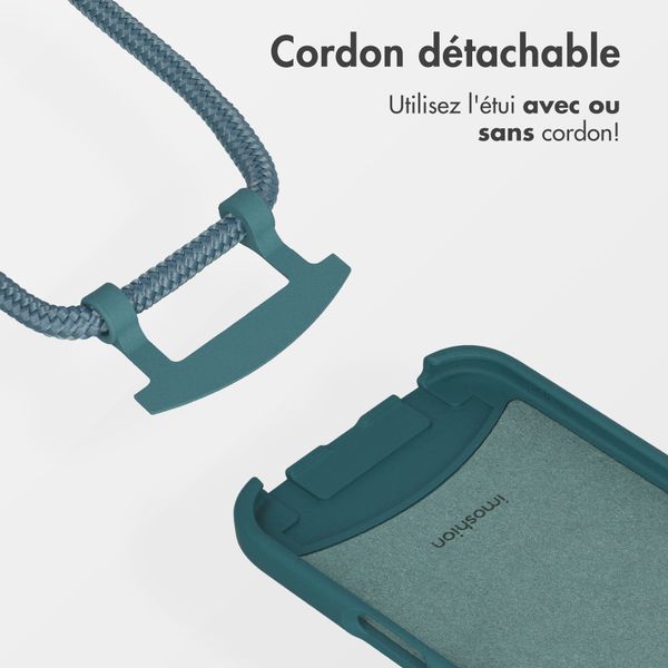 imoshion Coque arrière Color avec cordon amovible et MagSafe Apple iPhone 17 Pro - Vert foncé