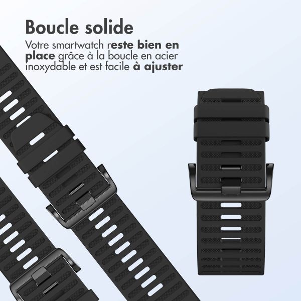 imoshion Bracelet QuickFit® Stripe en silicone  - Connexion Garmin 26 mm - Noir
