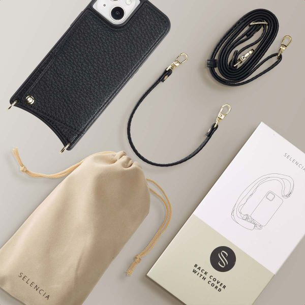 Selencia Coque de télephone Nova avec cordon et porte-cartes Apple iPhone 14 / 13 - Noir