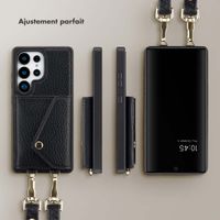 Selencia Coque de télephone Sera avec cordon et porte-cartes enveloppe Samsung Galaxy S25 Ultra - Noir