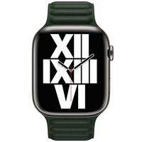 Apple Bracelet Leather Link Apple Watch | 44/45/46/49 mm - Taille S/M - Sequoia Green