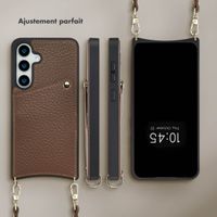 Selencia Coque de télephone Nova avec cordon et porte-cartes Samsung Galaxy S25 / S24 - Mocha Brown