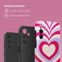 Selencia Coque arrière Vivid Samsung Galaxy A15 (5G/4G) - Double Hearts Rubine Red Lilac