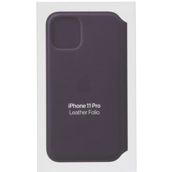 Apple Étui de télephone portefeuille Leather Folio Apple iPhone 11 Pro - Aubergine