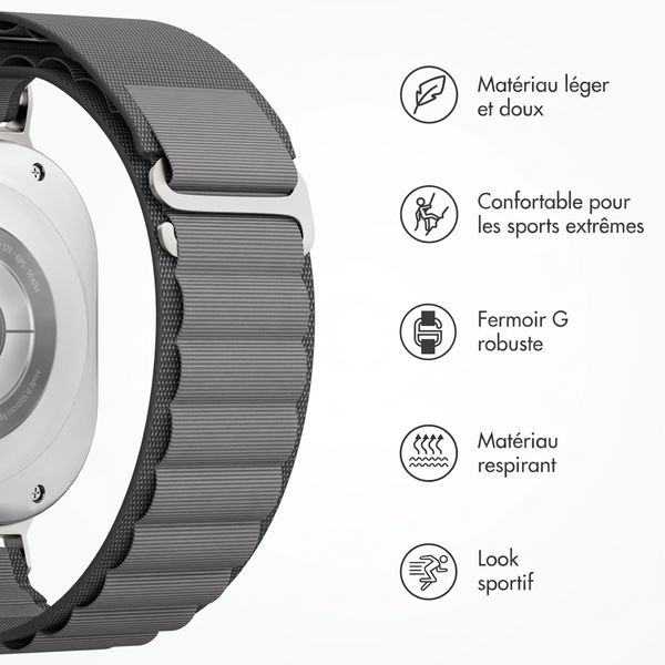 Accezz Bracelet en nylon Alpine Samsung Galaxy Watch Ultra 2 (2026) / Ultra (2024/2025) - Dark Grey