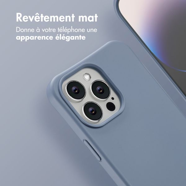 imoshion Coque arrière Color avec cordon amovible et MagSafe Apple iPhone 14 Pro Max - Ash Blue