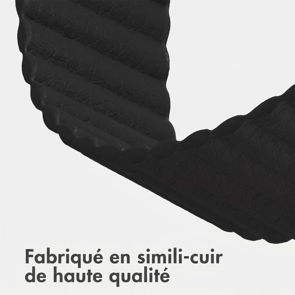 imoshion Bracelet magnétique en cuir synthétique Apple Watch | 38/40/41/42 mm - Noir