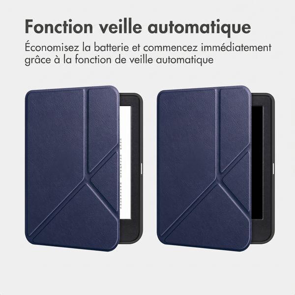 imoshion Étui de liseuse portefeuille Pliable Kobo Clara Colour / BW - Bleu foncé