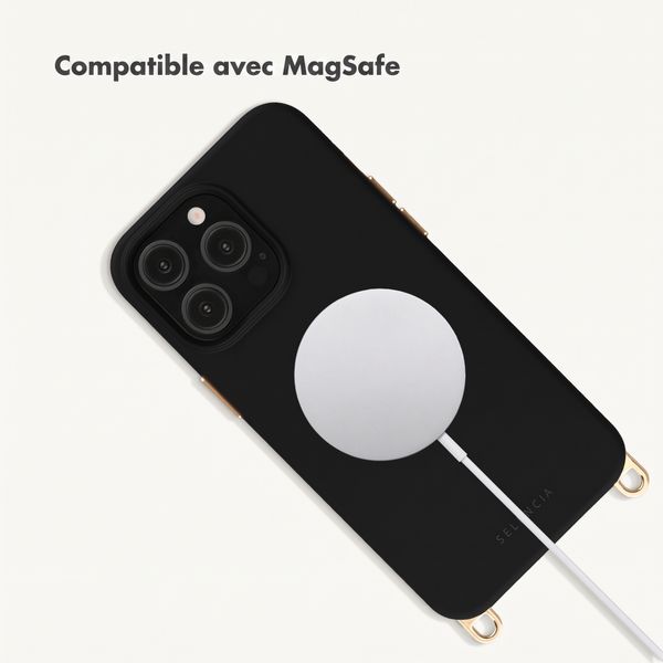 Selencia Coque arrière Rivièra avec MagSafe avec crochets amovibles Apple iPhone 14 Pro - Velvet Black