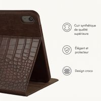 Selencia Coque Croco Apple iPad Air 11 pouces (2026) M4 / (2025) M3 / (2024) M2 / Air 5 (2022) / Air 4 (2020) - Choco Brown