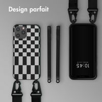 Selencia Coque design en silicone avec cordon amovible Apple iPhone 12 Pro Max - Irregular Check Black