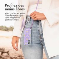 imoshion Coque Design avec cordon Samsung Galaxy A56 - Tropical Violet Flowers Connect