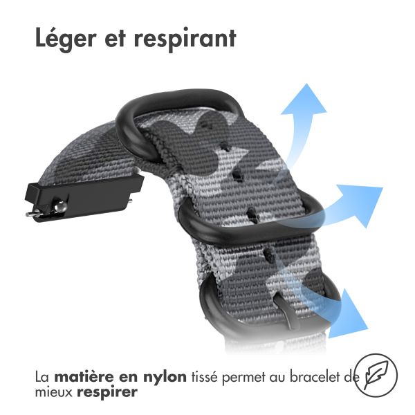 imoshion Bracelet robuste en nylon  - Connexion universelle 22 mm - Gris foncé