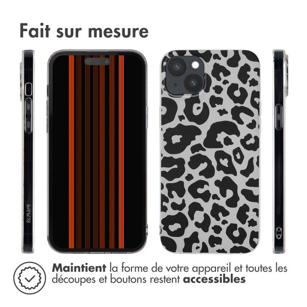 imoshion Coque Design Apple iPhone 15 Plus - Leopard Transparent