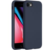 Accezz Coque Liquid Silicone Apple iPhone SE (2022 / 2020) / 8 / 7 - Bleu foncé