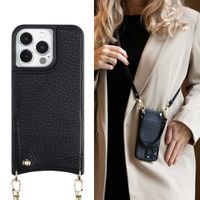 Selencia Coque de télephone Nova avec cordon et porte-cartes Apple iPhone 13 Pro - Noir