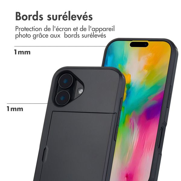 imoshion Coque arrière avec porte-cartes Apple iPhone 16 - Noir