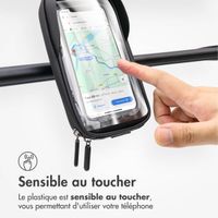 imoshion Support de téléphone pour vélo avec visière pare-soleil - Résistant aux éclaboussures - Universel - Noir
