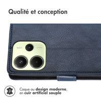 imoshion Étui de télephone portefeuille de luxe Xiaomi Redmi Note 14 (4G) - Bleu foncé