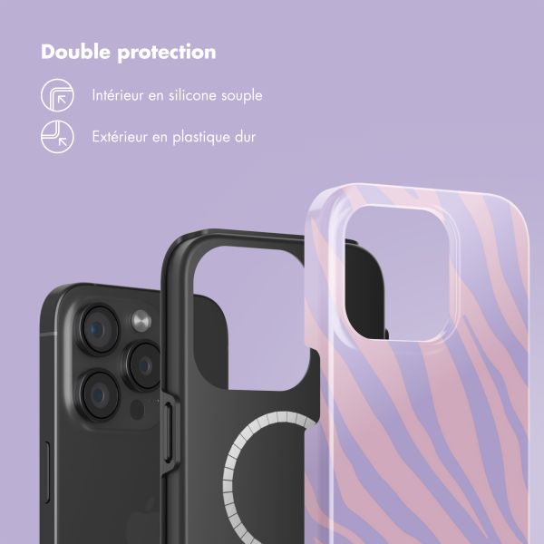 Selencia Coque arrière Vivid avec MagSafe Apple iPhone 15 Pro - Zebra Light Pink Lilac