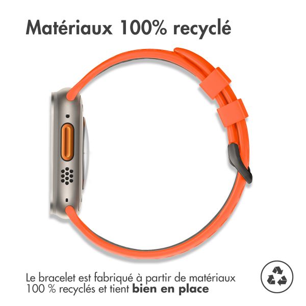 imoshion Bracelet sport en silicone avec boucle Apple Watch | 44/45/46/49 mm - Orange & Black