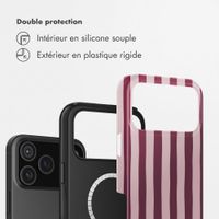 Selencia Coque arrière Vivid avec MagSafe Apple iPhone 18 Pro Max / 17 Pro Max - Bonbon Stripe Raspberry
