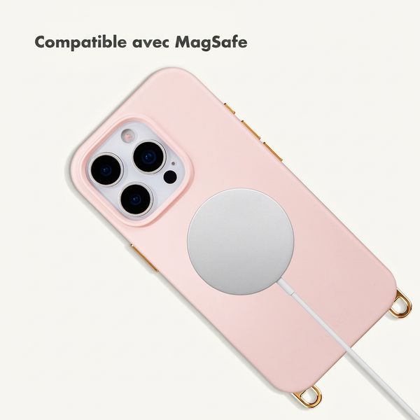 Selencia Coque arrière Rivièra avec MagSafe avec crochets amovibles Apple iPhone 15 Pro - Sorbet Pink