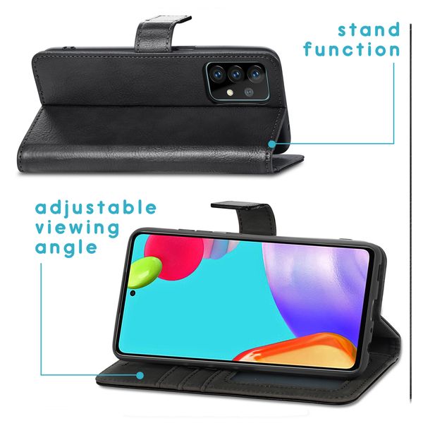 imoshion Étui de télephone portefeuille de luxe Samsung Galaxy A72 - Noir
