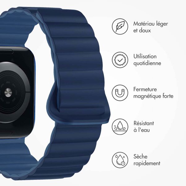 imoshion Bracelet en silicone magnétique Apple Watch | 38/40/41/42 mm - Bleu foncé