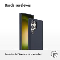 Accezz Coque Liquid Silicone Samsung Galaxy S23 Ultra - Bleu foncé
