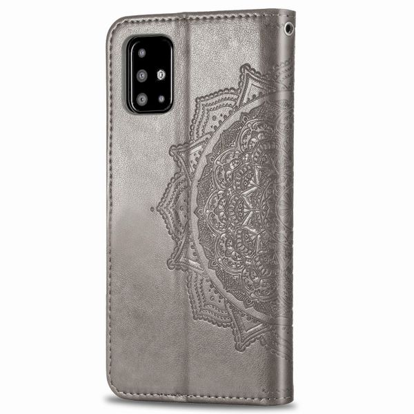 Etui de télephone portefeuille Mandala Samsung Galaxy A51 - Gris