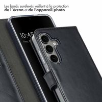 Selencia Étui portefeuille en cuir véritable Samsung Galaxy S25 Plus - Noir