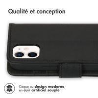 imoshion Étui de télephone portefeuille de luxe Apple iPhone 12 Mini - Noir