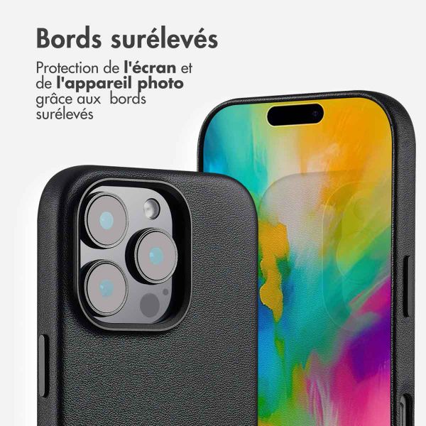 Accezz Coque arrière en cuir avec MagSafe Apple iPhone 16 Pro - Onyx Black