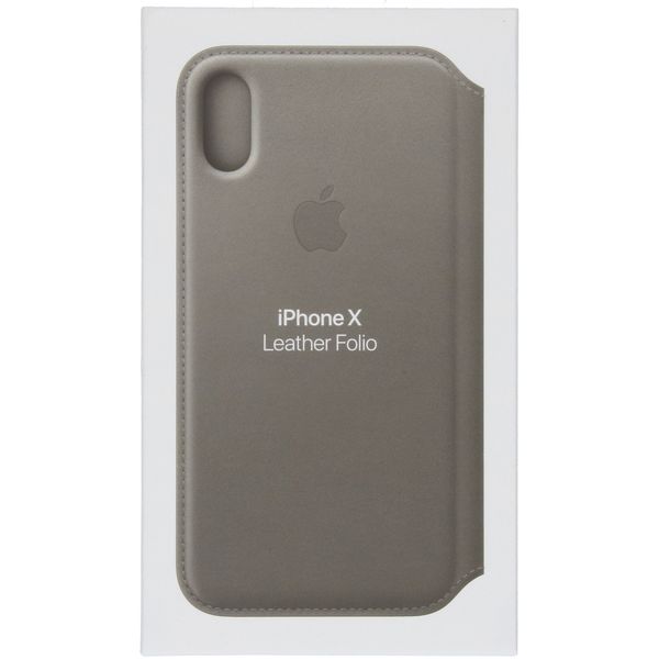 Apple Étui de télephone portefeuille Leather Folio Apple iPhone X / Xs - Taupe