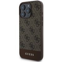 Guess Coque arrière Bottom Stripe 4G Apple iPhone 16 Pro Max - Marron
