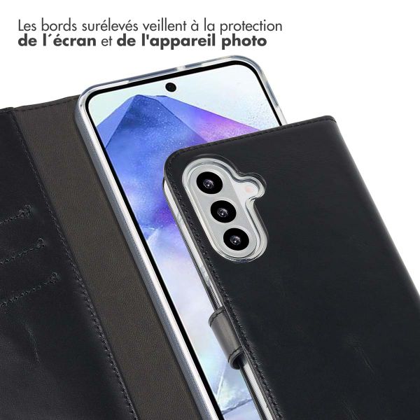 Selencia Étui portefeuille en cuir véritable Samsung Galaxy A26 - Noir