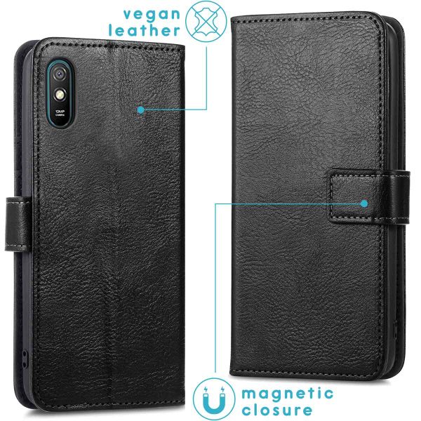 imoshion Étui de télephone portefeuille de luxe Xiaomi Redmi 9A - Noir