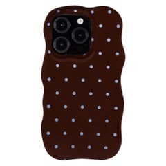 Selencia Coque arrière Vivid Wavy avec MagSafe Apple iPhone 15 Pro - Happy Dots Chocolate