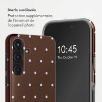 Selencia Coque arrière Vivid avec MagSafe Samsung Galaxy S25 - Happy Dots Chocolate