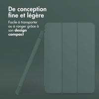 Accezz Coque tablette portefeuille Smart Silicone Apple iPad Air 11 pouces (2026) M4 / (2025) M3 / (2024) M2 / Air 5 (2022) / Air 4 (2020) - Vert foncé