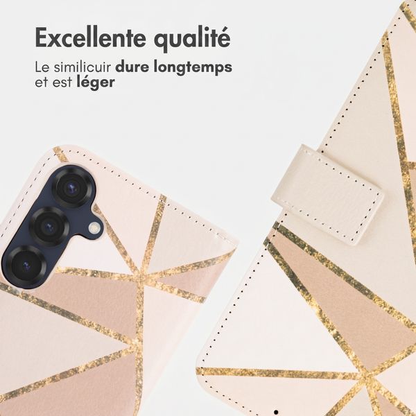 imoshion Étui de télephone portefeuille Design Samsung Galaxy S25 - Beige Graphic
