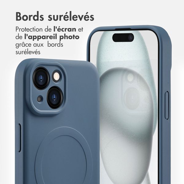 imoshion Coque Couleur avec MagSafe Apple iPhone 15 - Bleu foncé