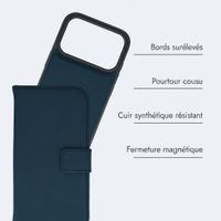 imoshion Étui portefeuille luxe 2-en-1 amovible Apple iPhone 18 Pro / 17 Pro - Bleu