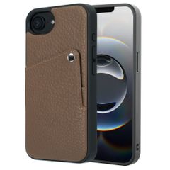 Selencia Coque Riva avec porte-cartes Apple iPhone 17e / 16e - Mocha Brown
