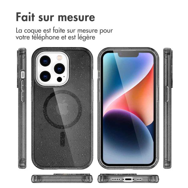 imoshion Coque Pailletée avec MagSafe Apple iPhone 14 Pro - Glitter Noir