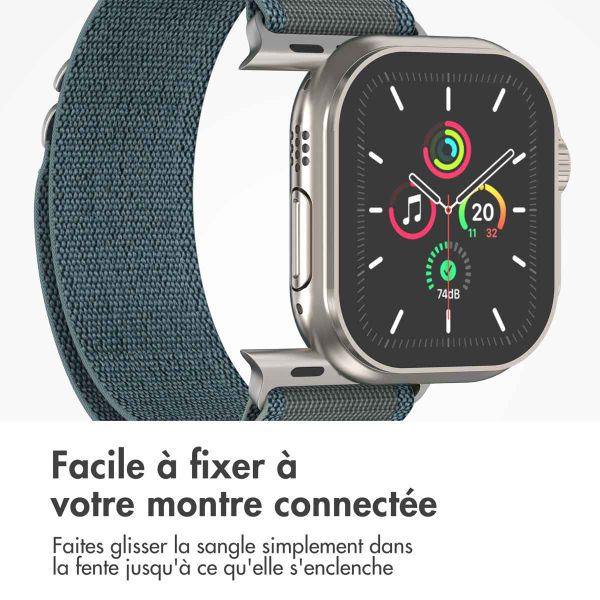 imoshion Bracelet en nylon Alpine Apple Watch | 44/45/46/49 mm - Bleu