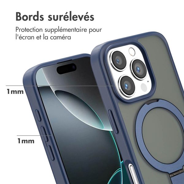 Accezz Coque Ring Stand avec MagSafe Apple iPhone 16 Pro - Bleu